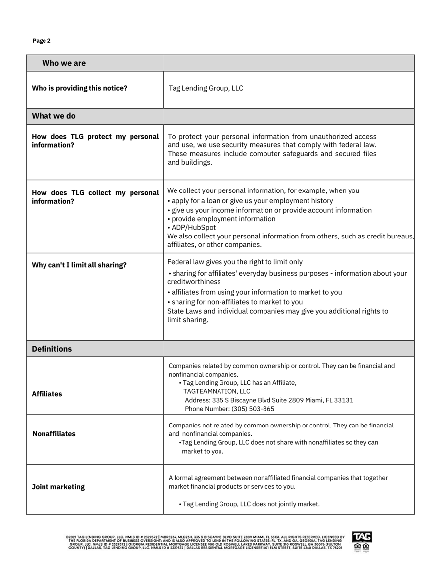 Tag Lending Group, LLC  - Privacy Policy .pdf (1)