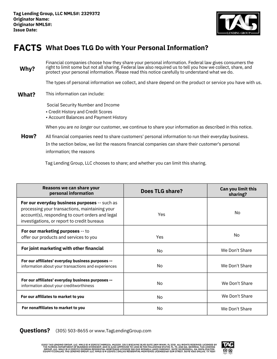 Tag Lending Group, LLC  - Privacy Policy .pdf