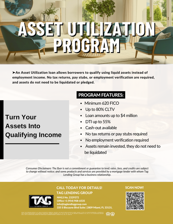 Asset Utilization Program - TAG Lending Group loan program
