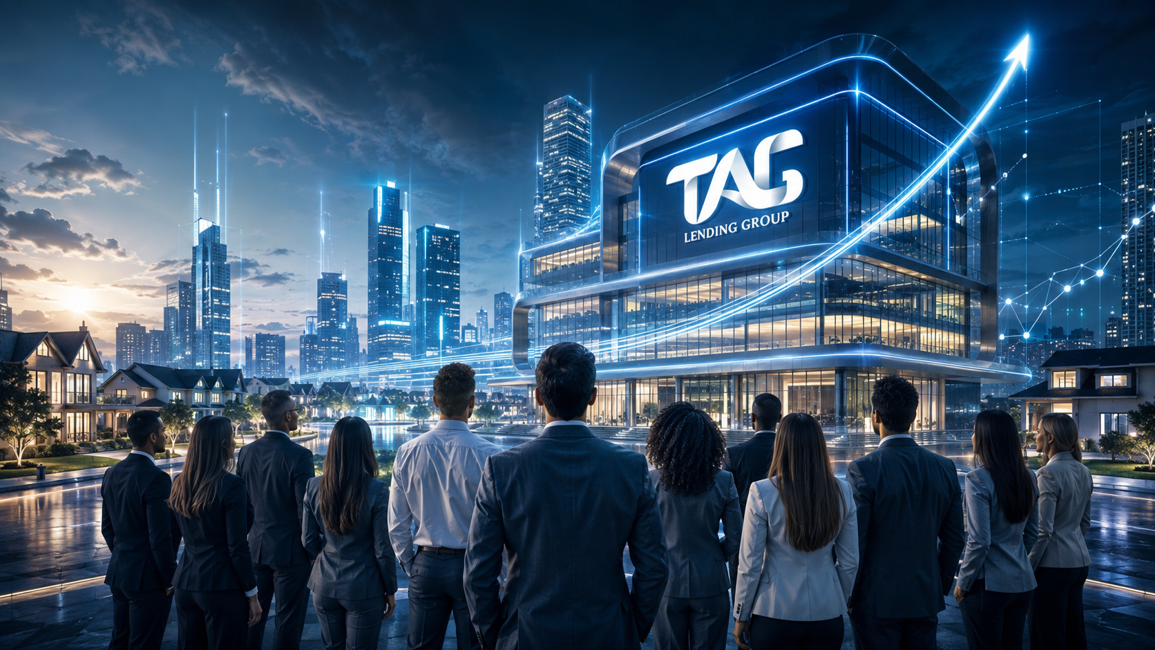 The TAG Lending Group team in front of the TAG building