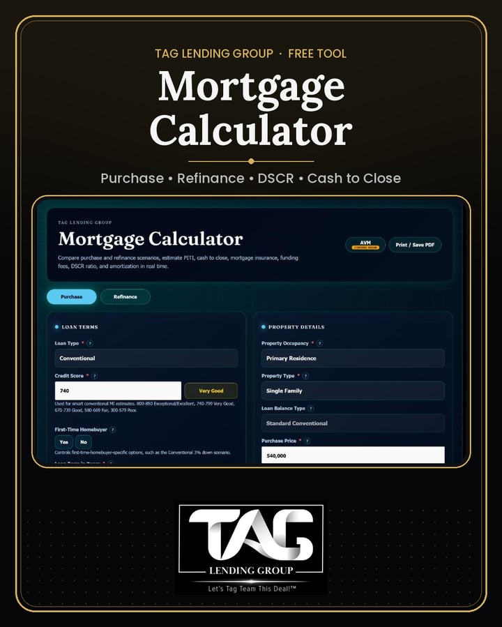 TAG Mortgage Calculator