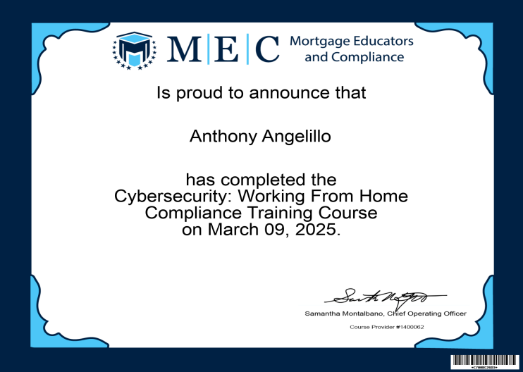 Cybersecurity Working from Home Compliance Training Course