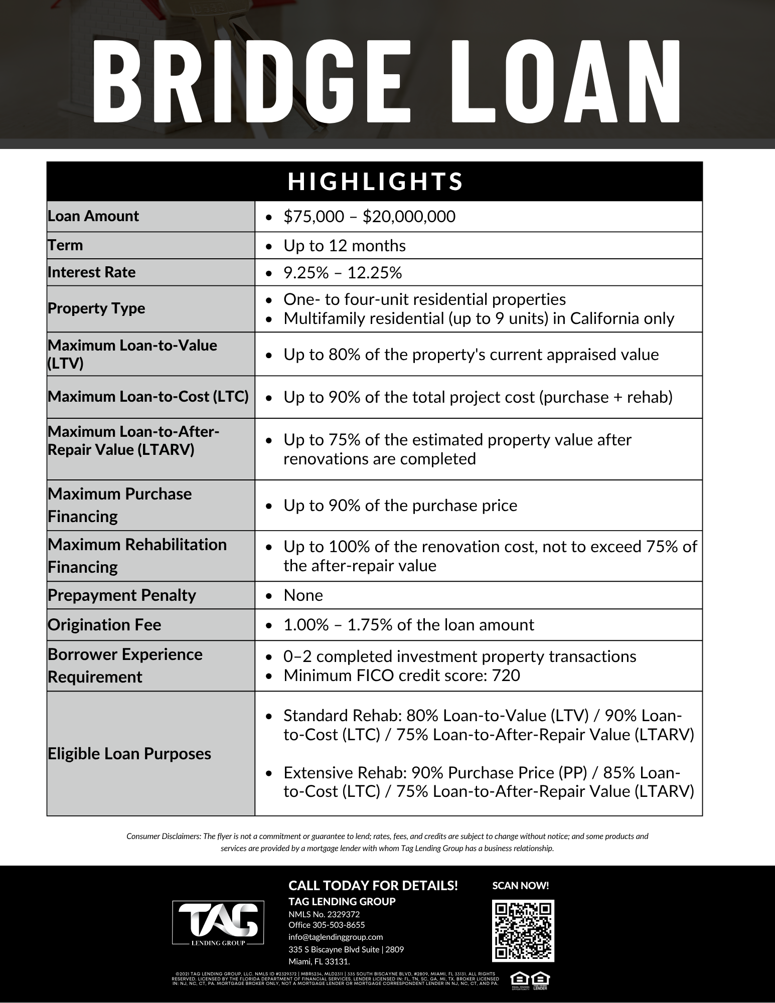 Bridge Loan Program Overview