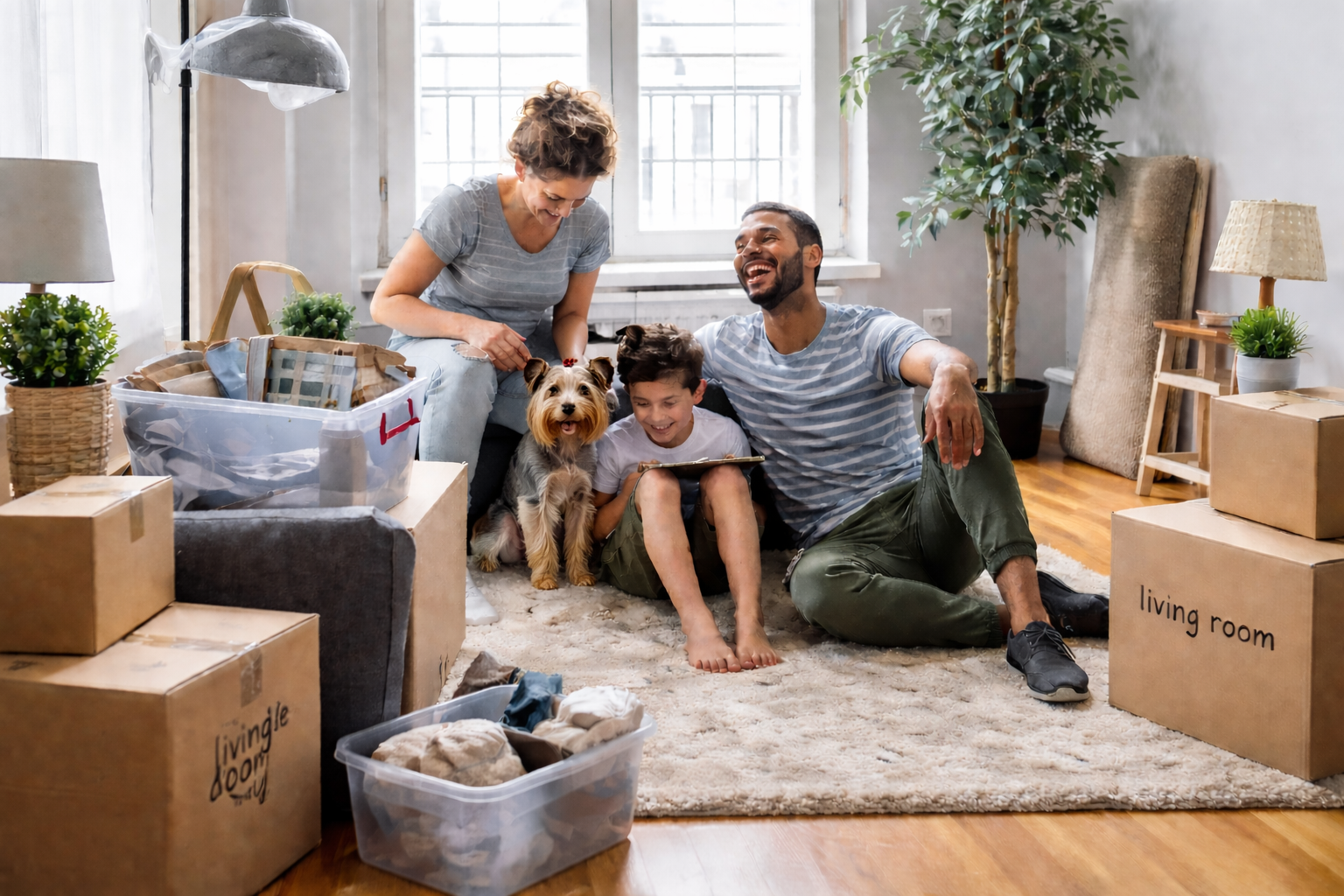 Family settling into new home