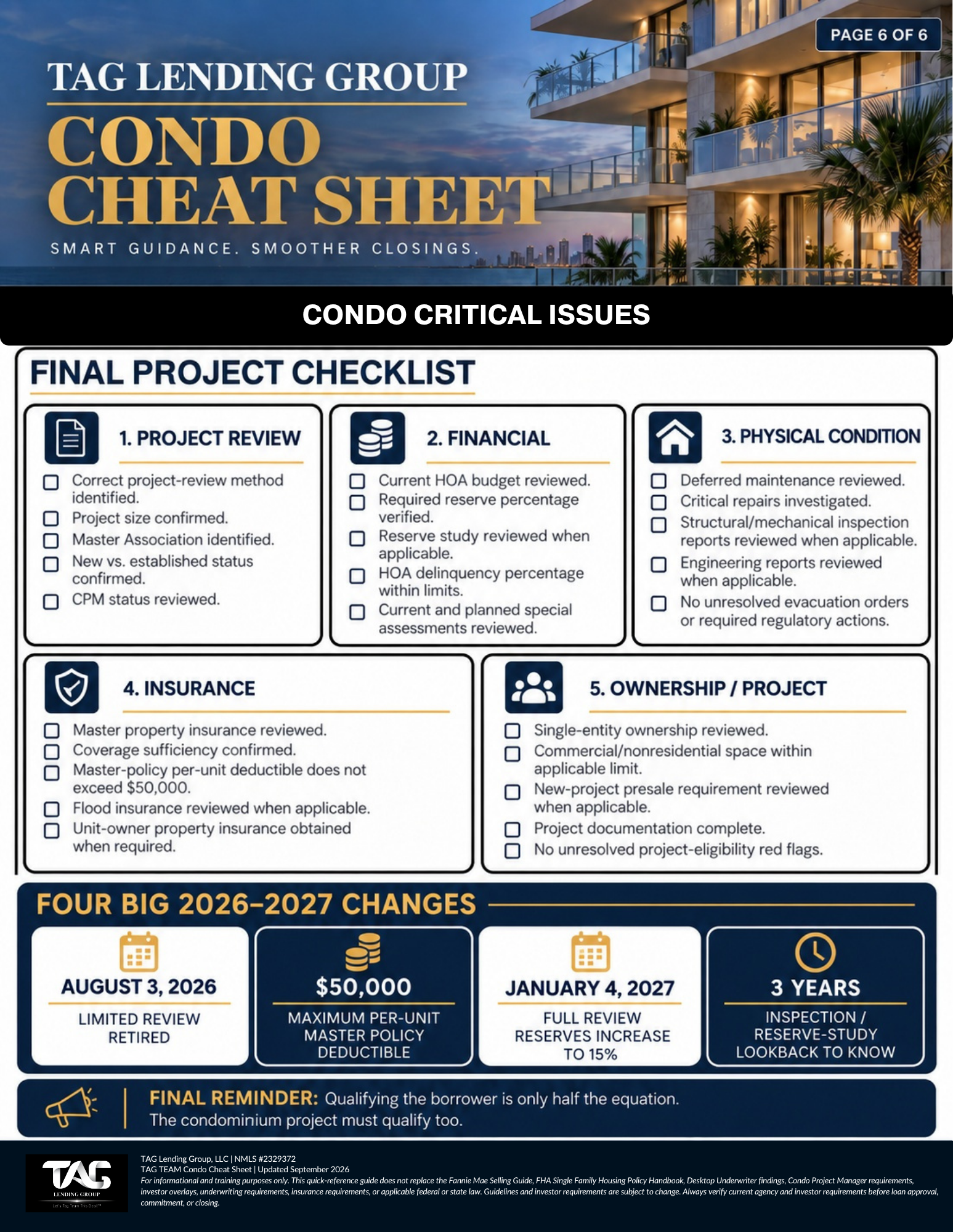 CONDO CRITICAL ISSUES