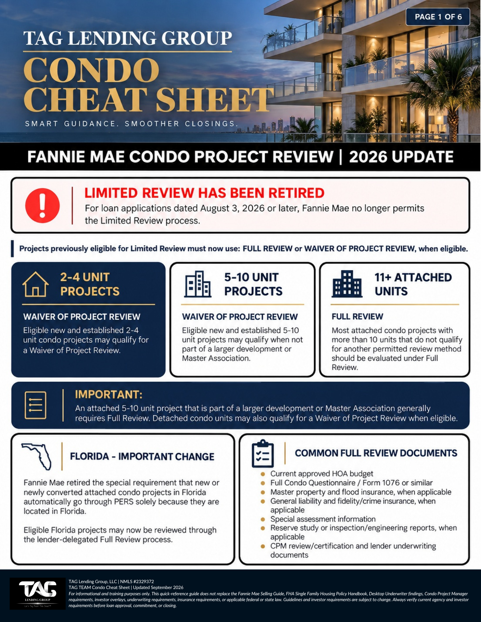 FANNIE MAE CONDO PROJECT REVIEW