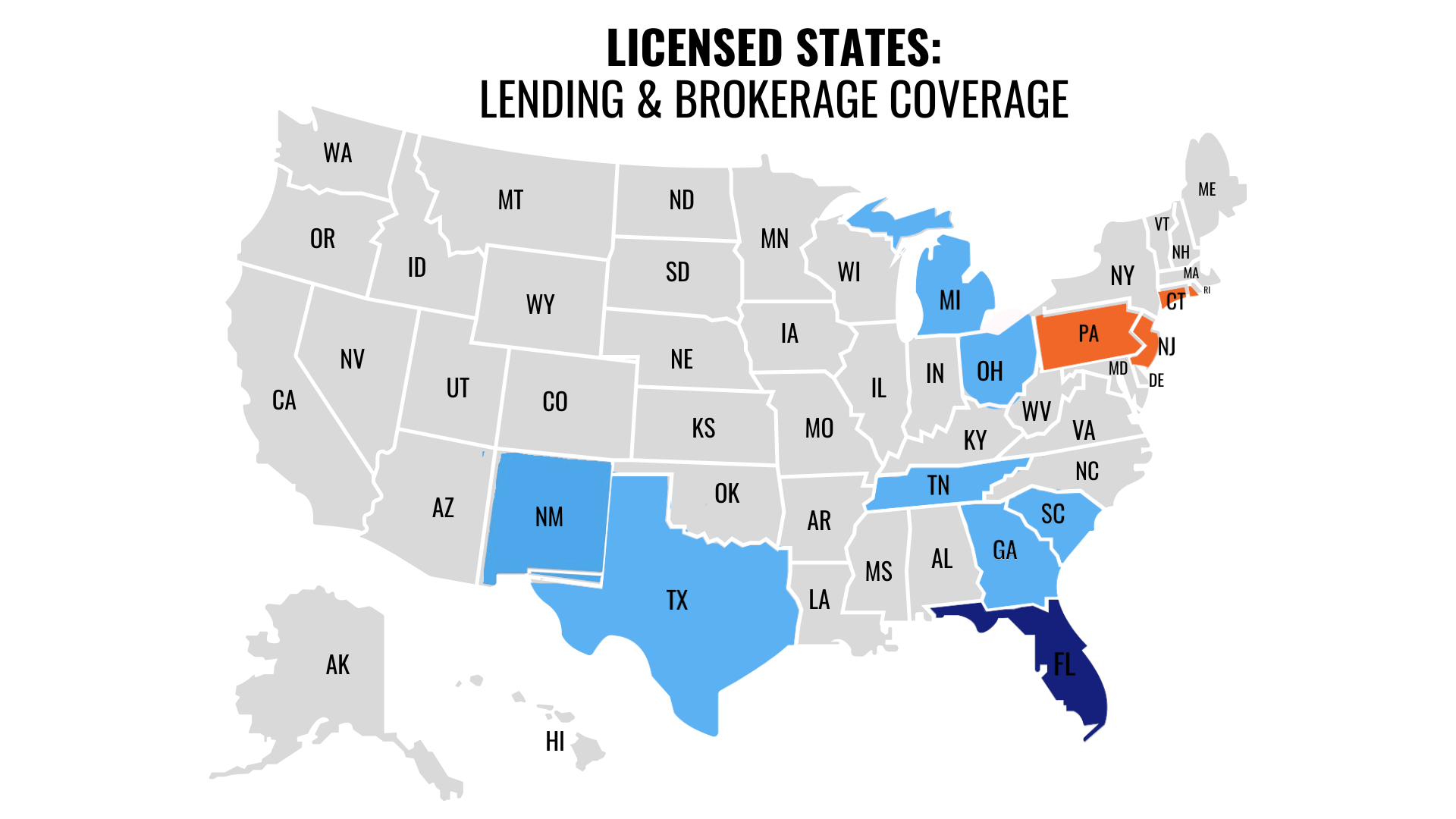 TAG Lending Group licensed states map