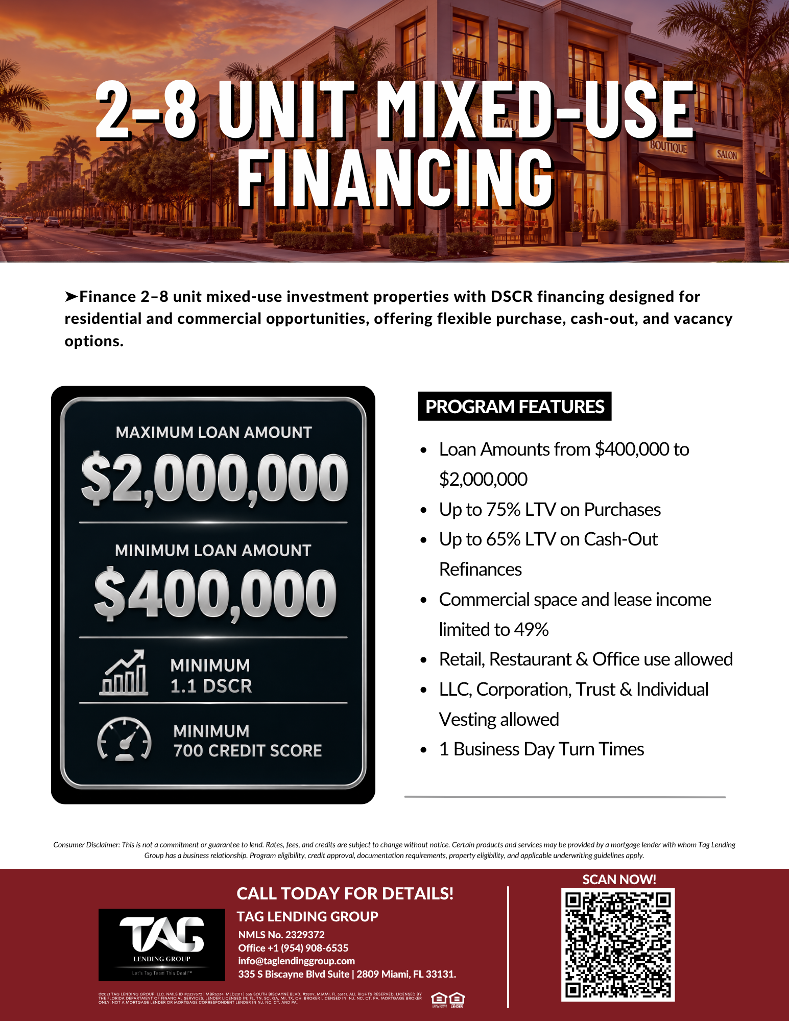 2–8 Unit Mixed-Use Financing Overview