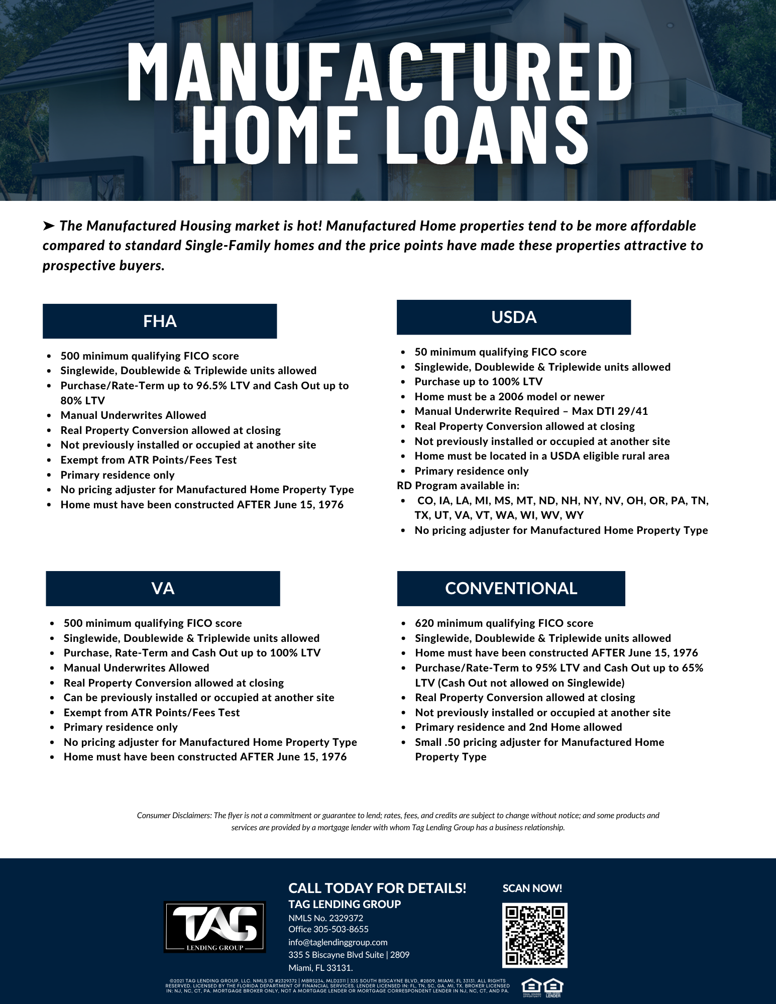 Manufactured Home Loans Overview