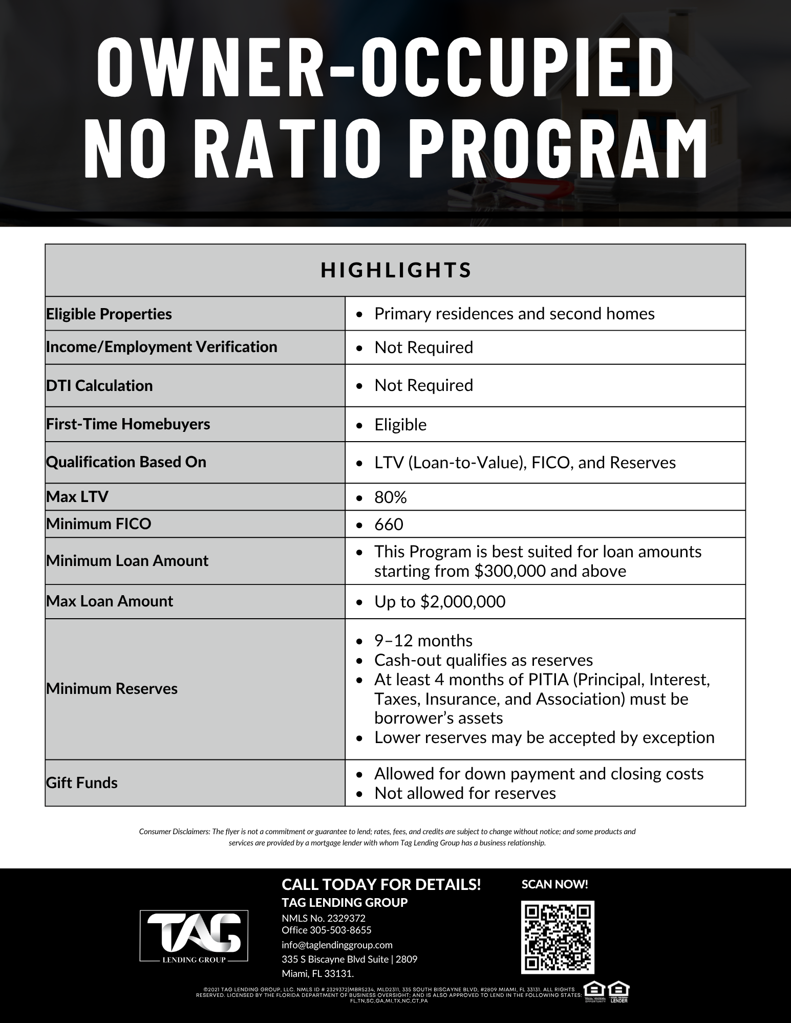 Owner-Occupied No Ratio Program Overview