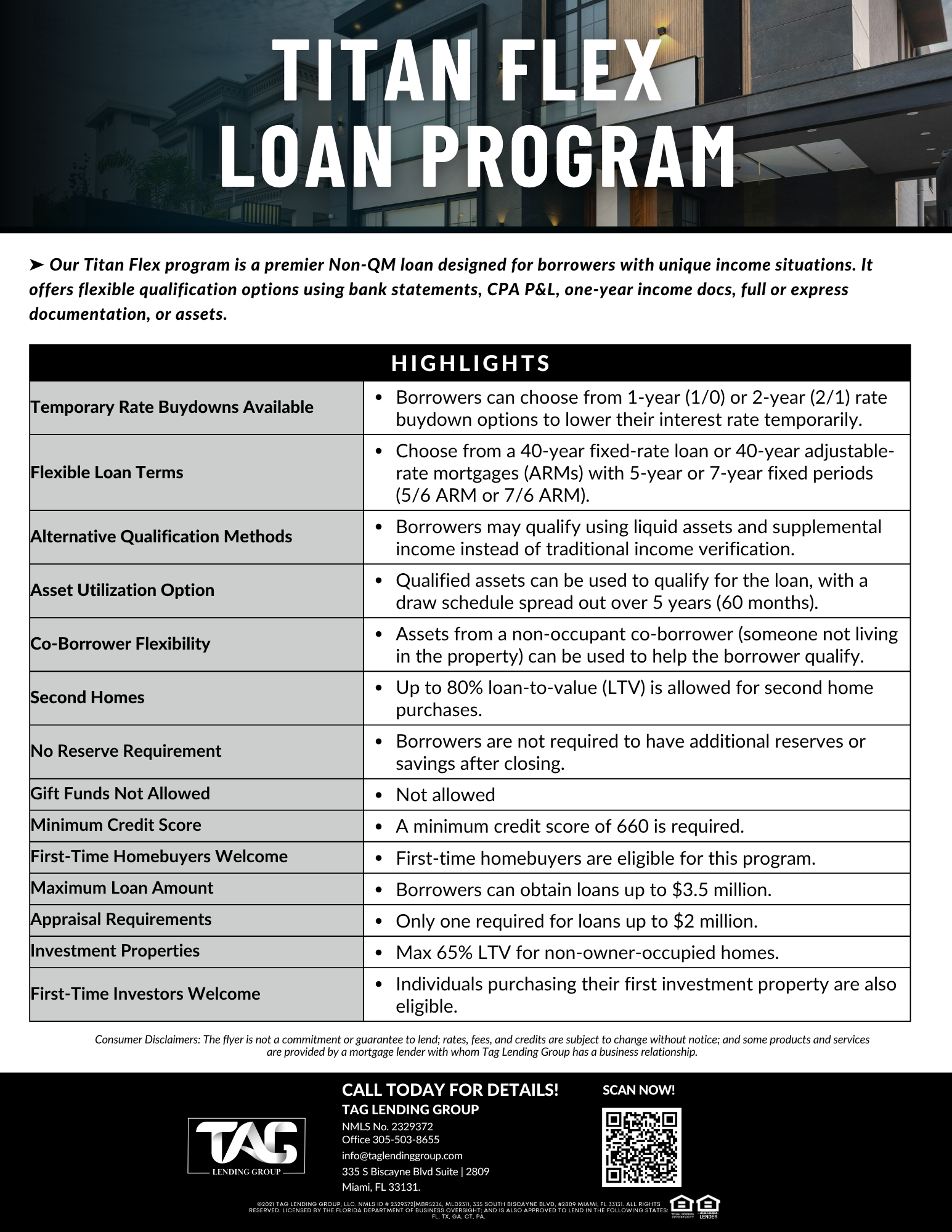 Titan Flex Loan Program Overview
