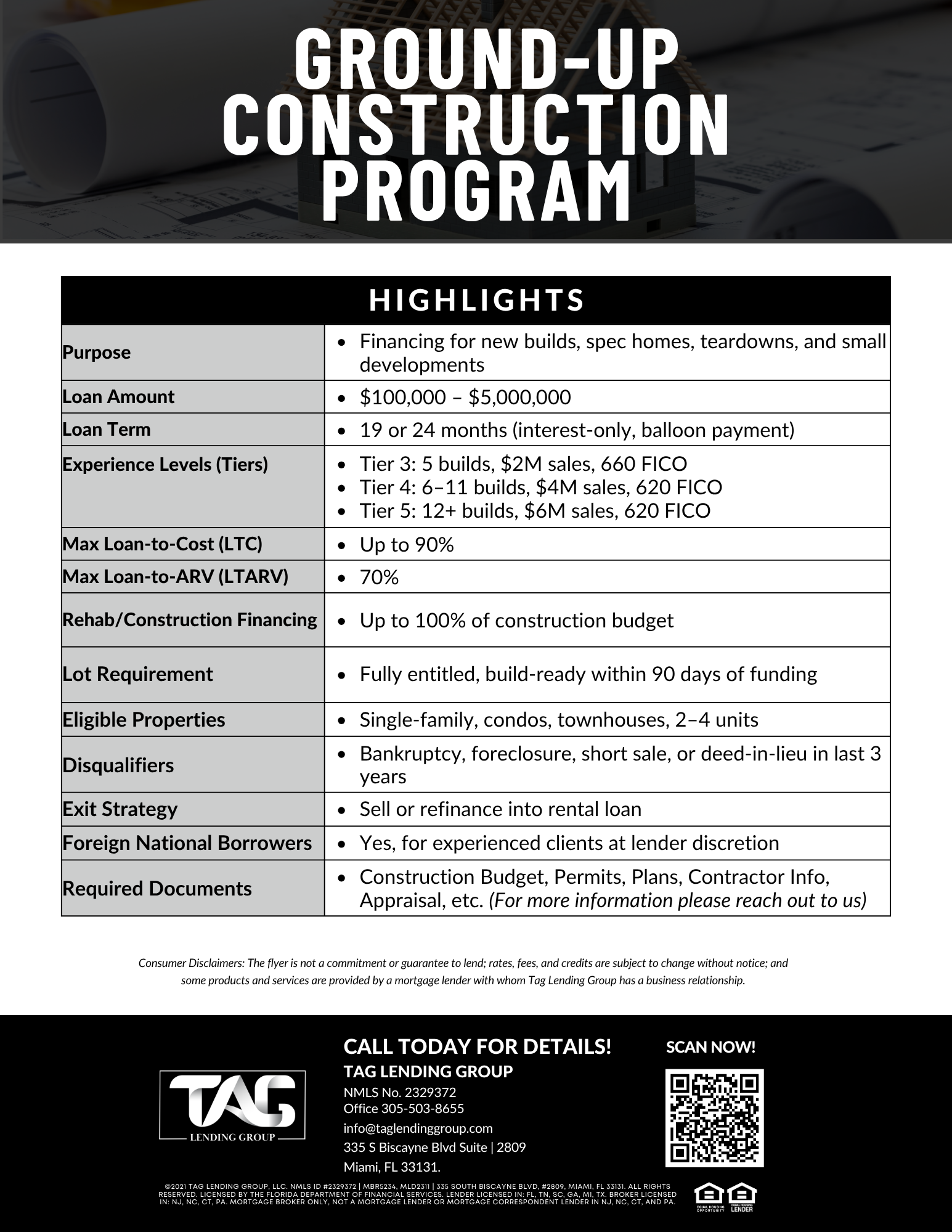 Ground-Up Construction Program Overview